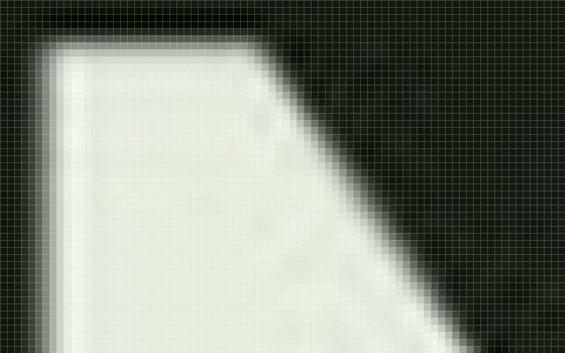 WhatsApp's delivered-image reconstruction magnified into the same pixel blocks.