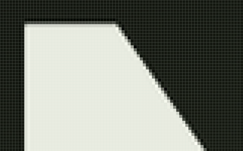 Original WhatsApp letter edge magnified into pixel blocks.